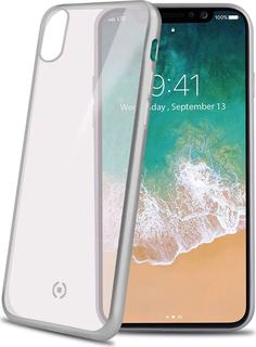 Чехол-накладка Celly Laser Matt для Apple iPhone X/XS прозрачный, серебристый кант