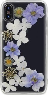 Чехол-накладка DYP Flower Case для Apple iPhone X/XS прозрачный с цветами