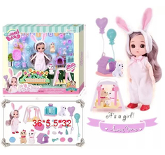 Кукла (16см) с питомцем и аксессуарами (23 предм) K0084 Noname