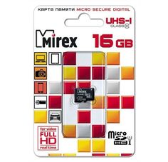 Карта памяти Mirex MicroSDHC 16Gb Class 10 UHS-I 13612-MCSUHS16
