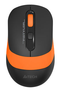 Мышь A4Tech Fstyler FG10S черный/оранжевый silent беспроводная USB (4but)