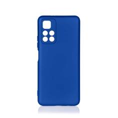 Чехол DF для Poco M4 Pro (5G) c микрофиброй Silicone Blue poOriginal-05