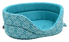 Лежанка для кошек "Геометрия" бязь №6 68*52*19 см морская волна 750568 Zooexpress