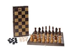 Игра 2 в 1 деревянная Классика (шахматы, шашки) 195-18 40*40 см Венге Noname