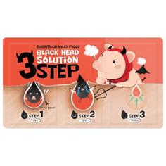 Набор от черных точек Elizavecca Black Head Solution 3 Step Nose Strip