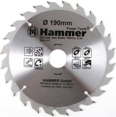 Диск пильный Hammer Flex 205-111 CSB WD 190мм*24*30/20/16мм по дереву