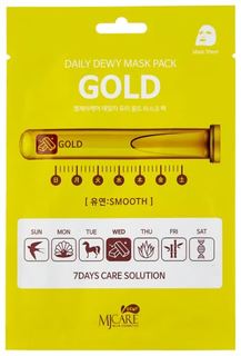 Маска тканевая для лица c золотом Mijin Cosmetics Mj Care Daily Dew Mask Pack Gold 25 г
