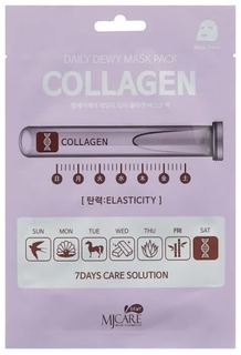Маска тканевая для лица c коллагеном Mijin Cosmetics Mj Care Daily Dew Mask Pack Collagen 25 г