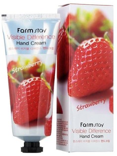 Крем для рук с клубникой FarmStay Visible Difference Hand Cream Strawberry, 100гр