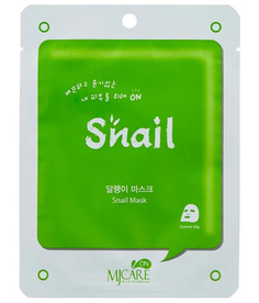 Маска тканевая для лица улиточная MJ on Snail mask pack 22гр Mijin Cosmetics