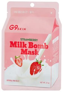 Маска для лица тканевая G9SKIN Milk Bomb Mask Strawberry 21мл