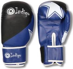 Перчатки боксёрские INDIGO PVC, PS-505, Синий, 8 унций