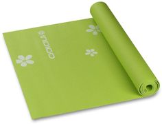Коврик для йоги и фитнеса INDIGO PVC с рисунком Цветы, YG03P, Зеленый, 173*61*0,3 см
