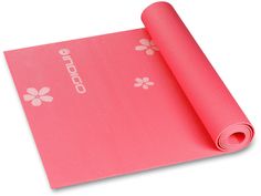 Коврик для йоги и фитнеса INDIGO PVC с рисунком Цветы, YG03P, Цикламеновый, 173*61*0,3 см
