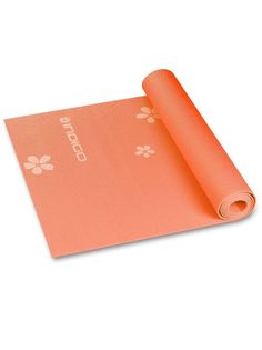 Коврик для йоги и фитнеса INDIGO PVC с рисунком Цветы, YG03P, Оранжевый, 173*61*0,3 см