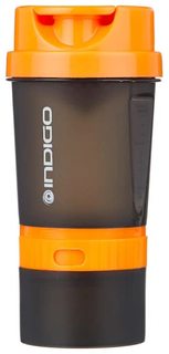 Бутылка для воды (шейкер) INDIGO KIVACH, IN015, Черно-оранжевый, 400 мл