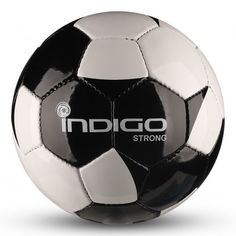 Мяч футбольный №4 INDIGO STRONG тренировочный (PU SEMI) Юниор, IN033, Бело-черный,