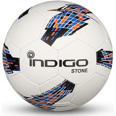 Мяч футбольный №5 INDIGO STONE Облегченный тренировочный (PU), IN028, Бело-черный,
