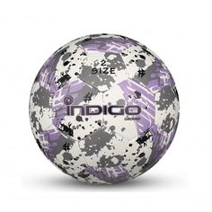 Мяч футбольный №2 INDIGO GROUND тренировочный (PU 1.2мм) Сувенирный, IN030, Бело-серо-фиолетовый,