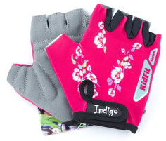Перчатки вело детские INDIGO Цветы, SB-01-8821, Розовый, 4XS