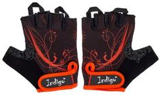 Перчатки для фитнеса женские INDIGO, эластан, SB-16-1743, Черно-оранжевый, L