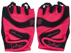 Перчатки для фитнеса женские INDIGO, эластан, SB-16-1729, Розово-черный, XS