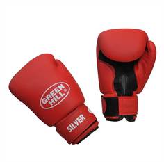 Перчатки боксёрские Green Hill SILVER и/к, BGS-2039, Красный, 12 унций