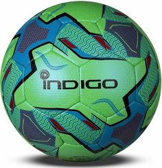 Мяч футбольный №5 INDIGO POKER тренировочный (PU 1.2 мм), 1118-АВ, Неон,