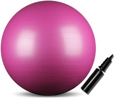 Мяч гимнастический INDIGO Anti-burst с насосом, IN002, Сиреневый, 75 см
