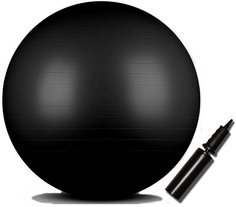 Мяч гимнастический INDIGO Anti-burst с насосом, IN002, Черный, 75 см