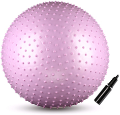 Мяч гимнастический массажный INDIGO с насосом, IN094, Сиреневый, 65 см