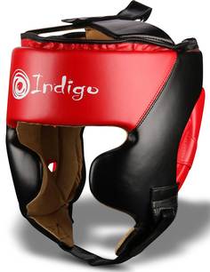 Шлем боксерский тренировочный INDIGO PU, 250046, Черно-красный, M