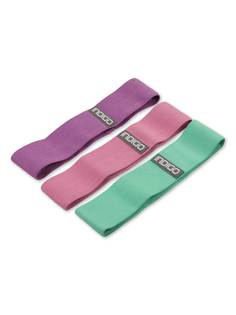 Эспандер в наборе 3 тканевых резинки разной нагрузки INDIGO IN265 8см*33/38/43см Сиреневый, розовый, салатовый