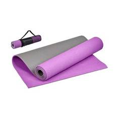 Коврик для йоги и фитнеса INDIGO пробка, TPE IN285 173*61*0,6 см Коричнево-фиолетовый