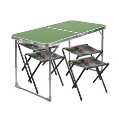Комплект: стол склад. пластик. +4 скл. стула "Ника" Принт "с дубовыми листьями" ССТ-К2/6 Nika