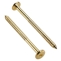 Саморезы, шурупы шуруп мебельный с плоской головкой латунированный 6,3х90 10шт ЕВРОПАРТНЕР