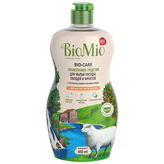 BioMio, Средство для мытья посуды, овощей и фруктов Bio-Care с эфирным маслом мандарина, 450 мл