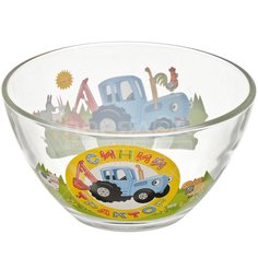 Салатник детский стекло, Синий трактор, 13 см, Умка, GP64999STR Umka