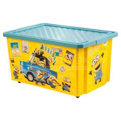 Ящик для игрушек детский 57л Lalababy Миньоны, банан, LA1065БН Пластик репаблик
