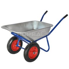 Тачка строительная двухколес 100л синяя 3,25 D20 мм МИ Мастер Инструмент