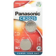 Батарейка Panasonic, CR2025, Power Cells, литиевая, 3 В, блистер, 2 шт, УТ-00000237