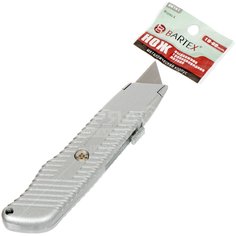 Нож строительный, 150 мм, металл, выдвижное, трапециевидное лезвие, 19 х 60 мм, Bartex, UK-161