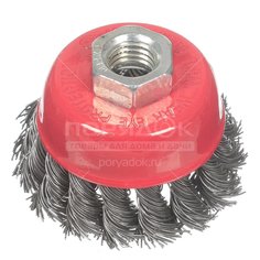 Щетка для УШМ Bartex, 65 мм, чашка, крученая проволока, гайка М14, 99765