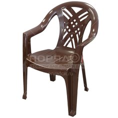 Кресло пластик, Стандарт Пластик Групп, 84х60х66 см, шоколадное