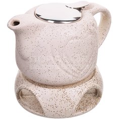 Чайник заварочный керамика, 0.7 л, с подст/подогрев, Бежевый, 28687-3 Loraine