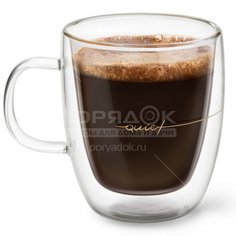 Кружка стекло, 350 мл, Quiet, двойные стенки, подарочная упаковка, Apollo, QUT-350