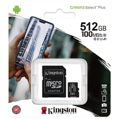 Карта памяти Kingston microSDXC 512Gb SDCS2/512GB Canvas Select Plus + adapter