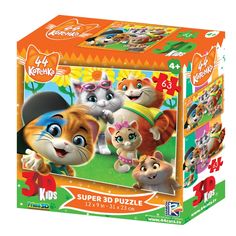 Стерео пазл PRIME 3D 13722 44 котенка. Сюжет 2