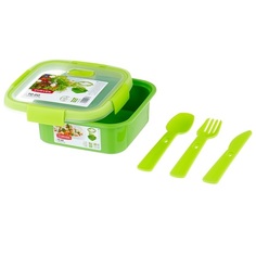 Контейнер пищевой с приборами Curver To Go 00949-Y32-00 0,9л зеленый