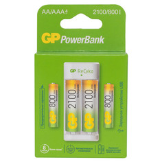 Батарейки, аккумуляторы, зарядные устройства зарядное устройство + аккумуляторы GP для АА и ААА 2 разьема